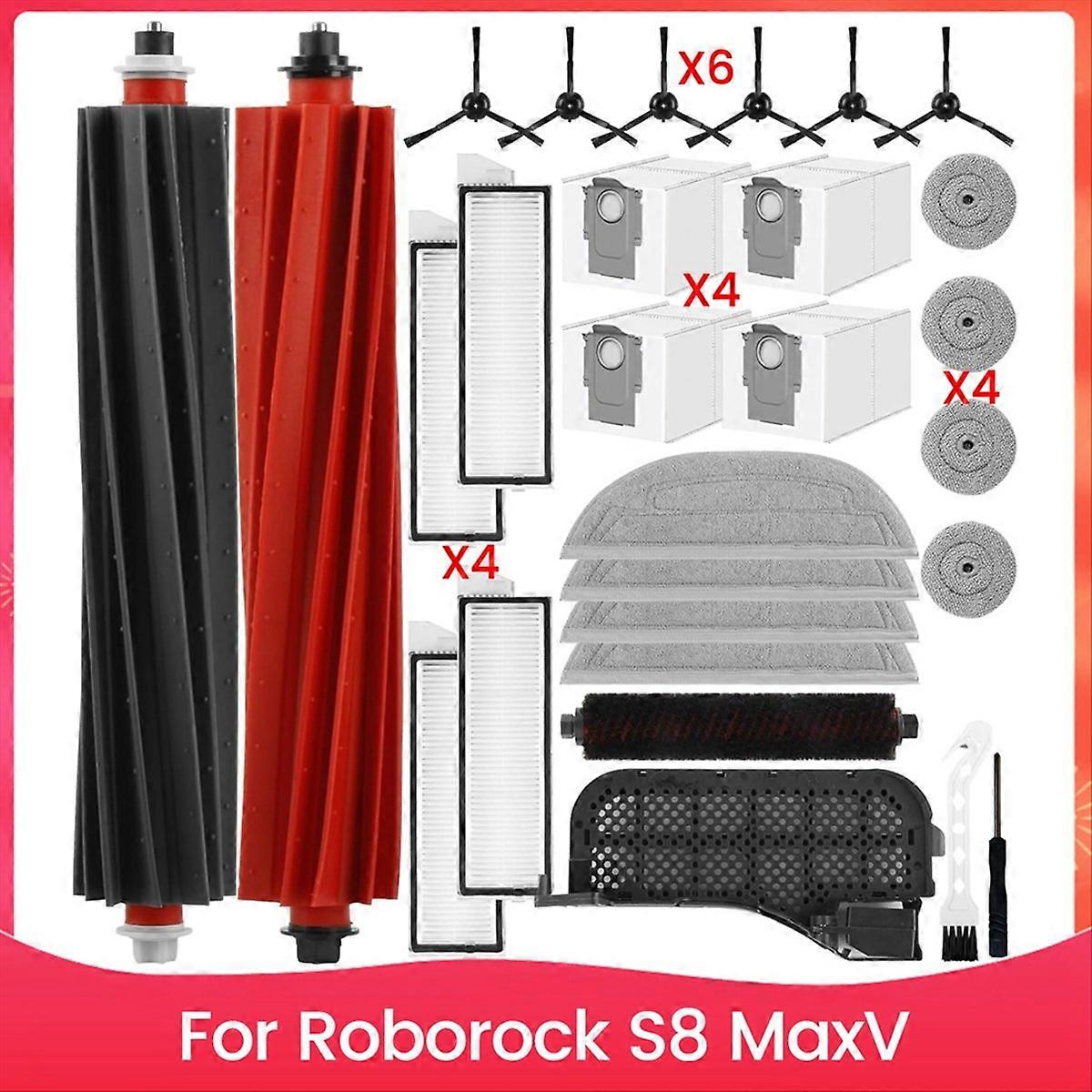 Accessory Set For Roborock S8 MaxV Robot Vacuum Cleaner Main Brushes