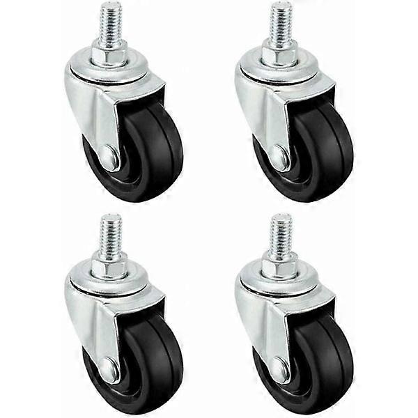 4-pack 40 mm rubber wheels with M8 threaded rod