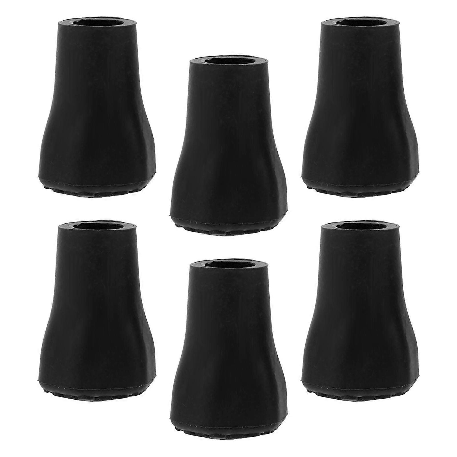 6pcs Trekking Pole Tips Protectors Crutch Replacement Tips Walking Cane Tips Nonskid Cane Plastic Tips
