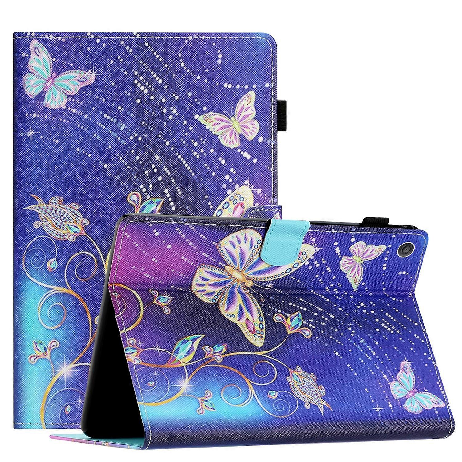 For Amazon Fire HD8 2018/2017/2016 Coloured Drawing Stitching Smart Leather Tablet Case