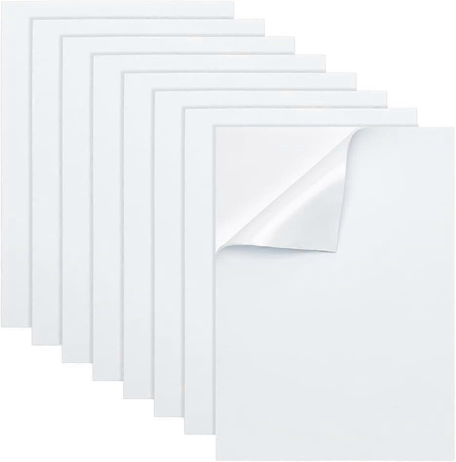 8pcs White Adhesive Foam Sheet 2mm Multi-Function Cosplay Padding Soundproof DIY Project Sheet 11x8 Inch for Vase Decor Containers and Furniture Prote