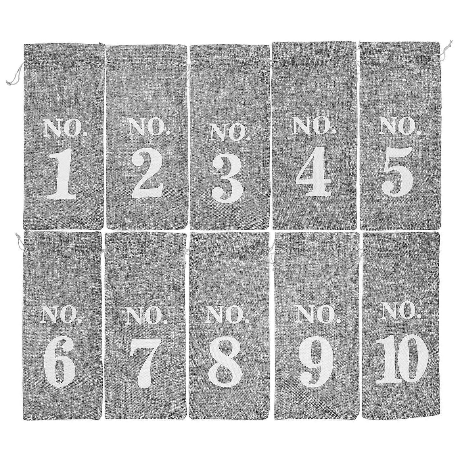 Drawstring Wine Bags Imitation Linen for Wine Bottles 10Pcs Reusable Pouches