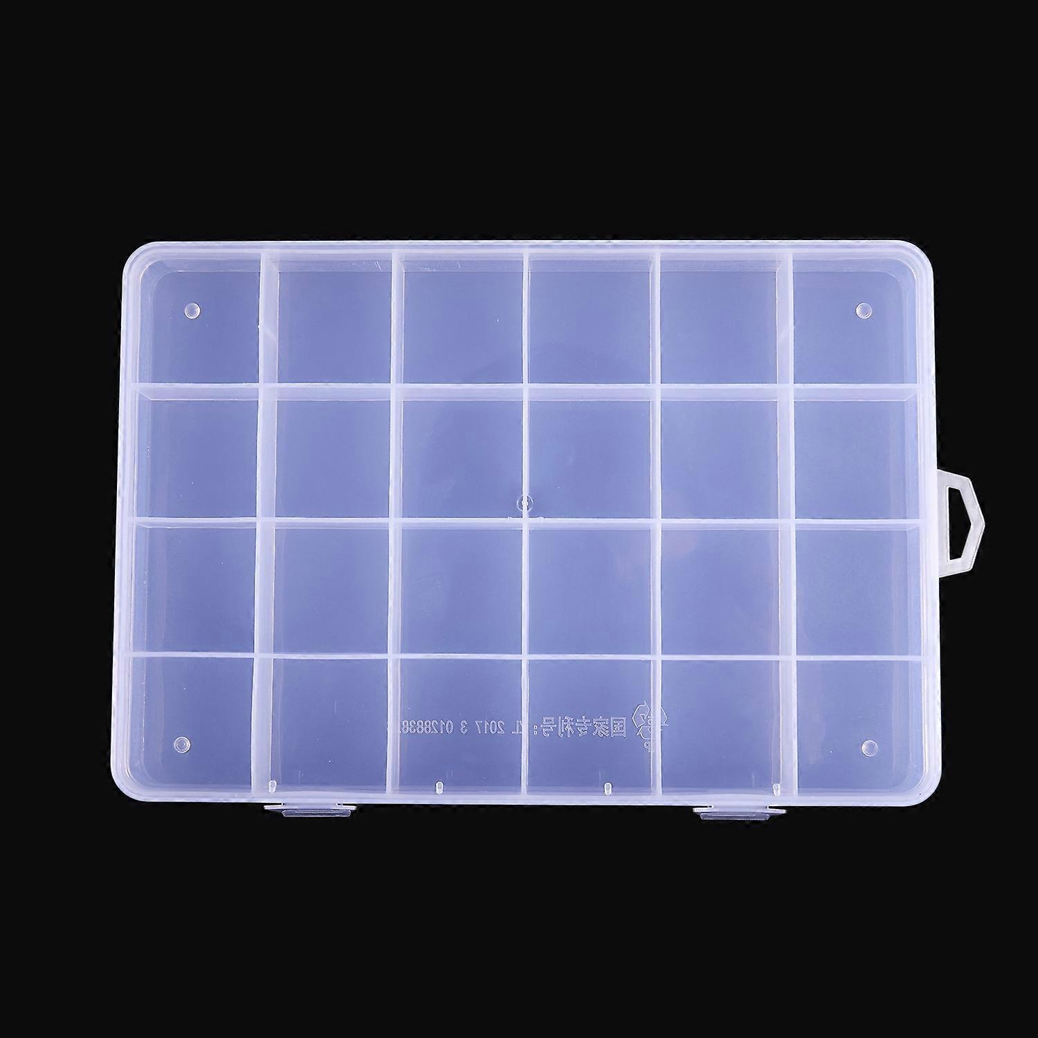 24 Compartments Plastic Box Case Jewelry Bead Storage Container Craft Organizer