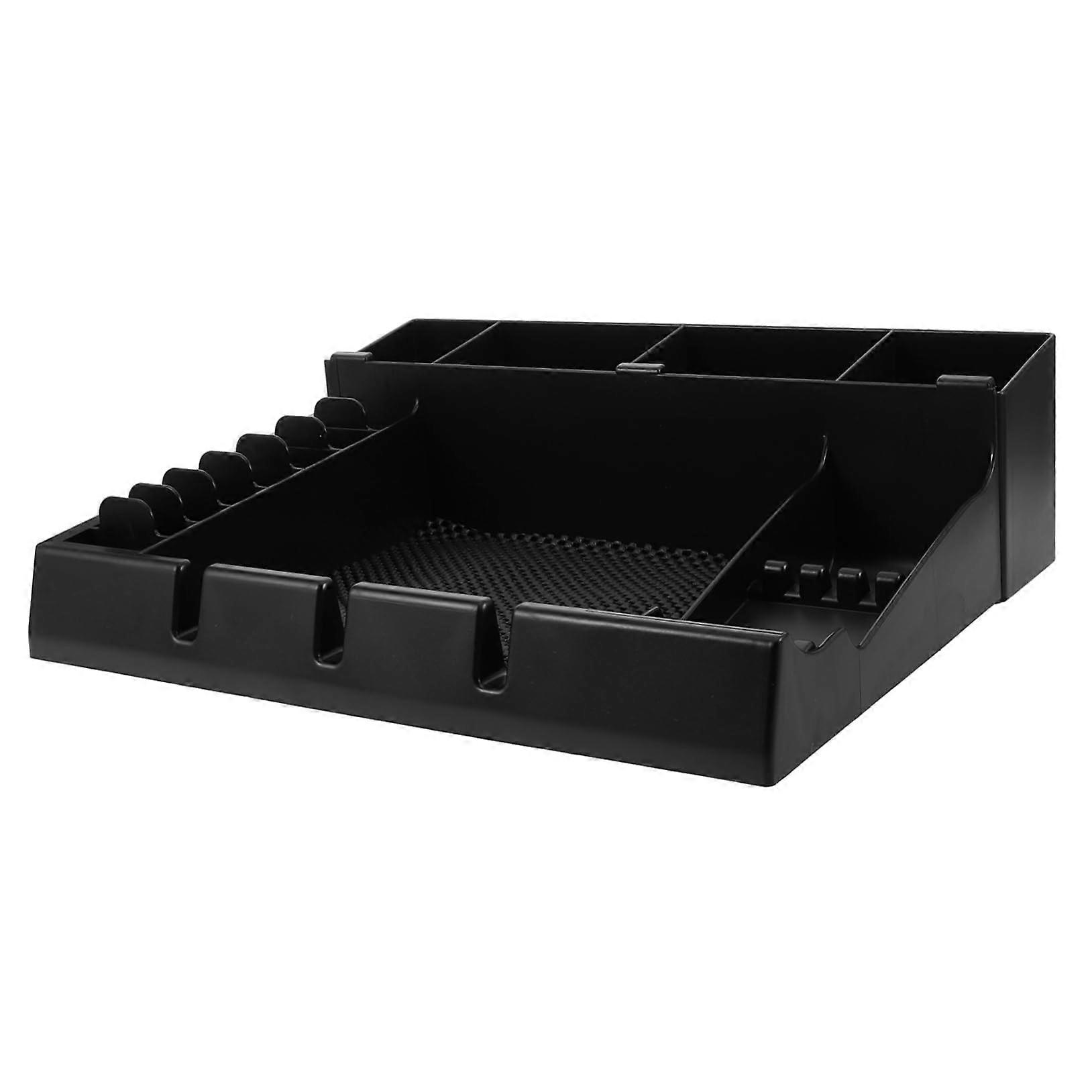 Barber Clipper Organizer Tray with MultiCompartment AntiSlip Base for Salon Hair Tools Storage