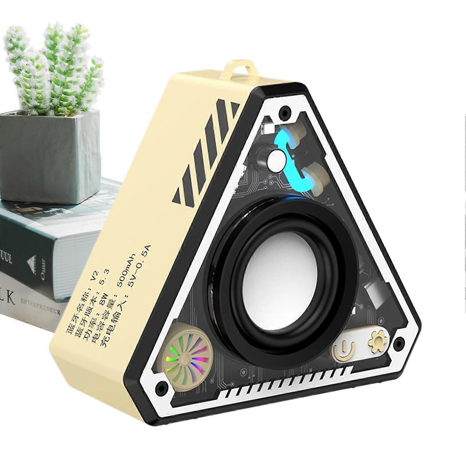 Small Portable Speaker Wireless Bluetooth Audio Amplifier Subwoofer Bass Rechargeable Yellow For Beach Camping Party