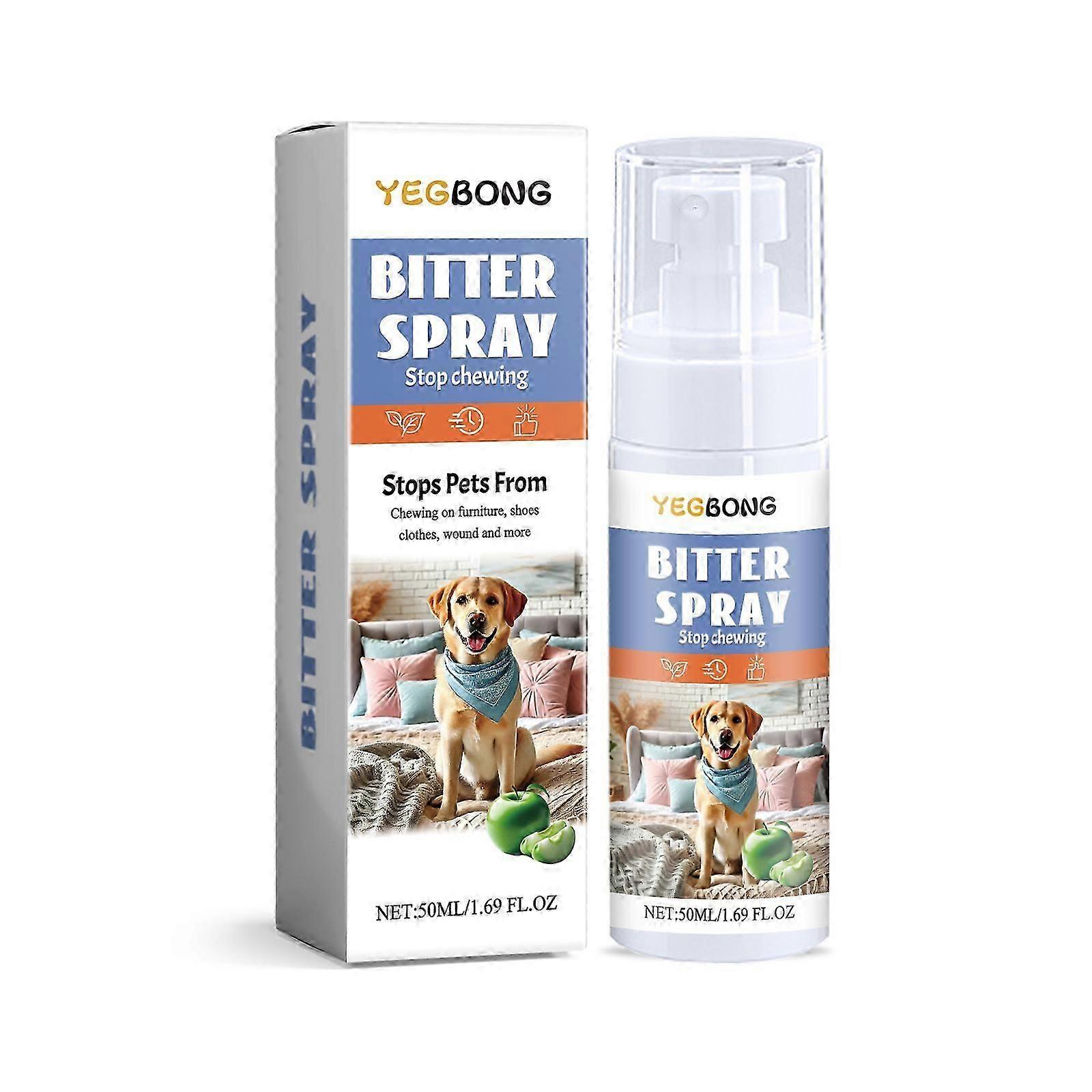 Effective Dog Anti-Chew Spray - Prevent Furniture Damage, Licking Wounds & Bad Habits - 50ml Portable Solution for Training & Behavior Correction