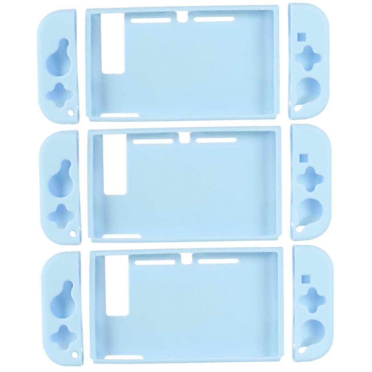 Protective Case Set Shockproof TPU Shell Ergonomic Grip WearResistant Sky Blue for Nintendo Switch