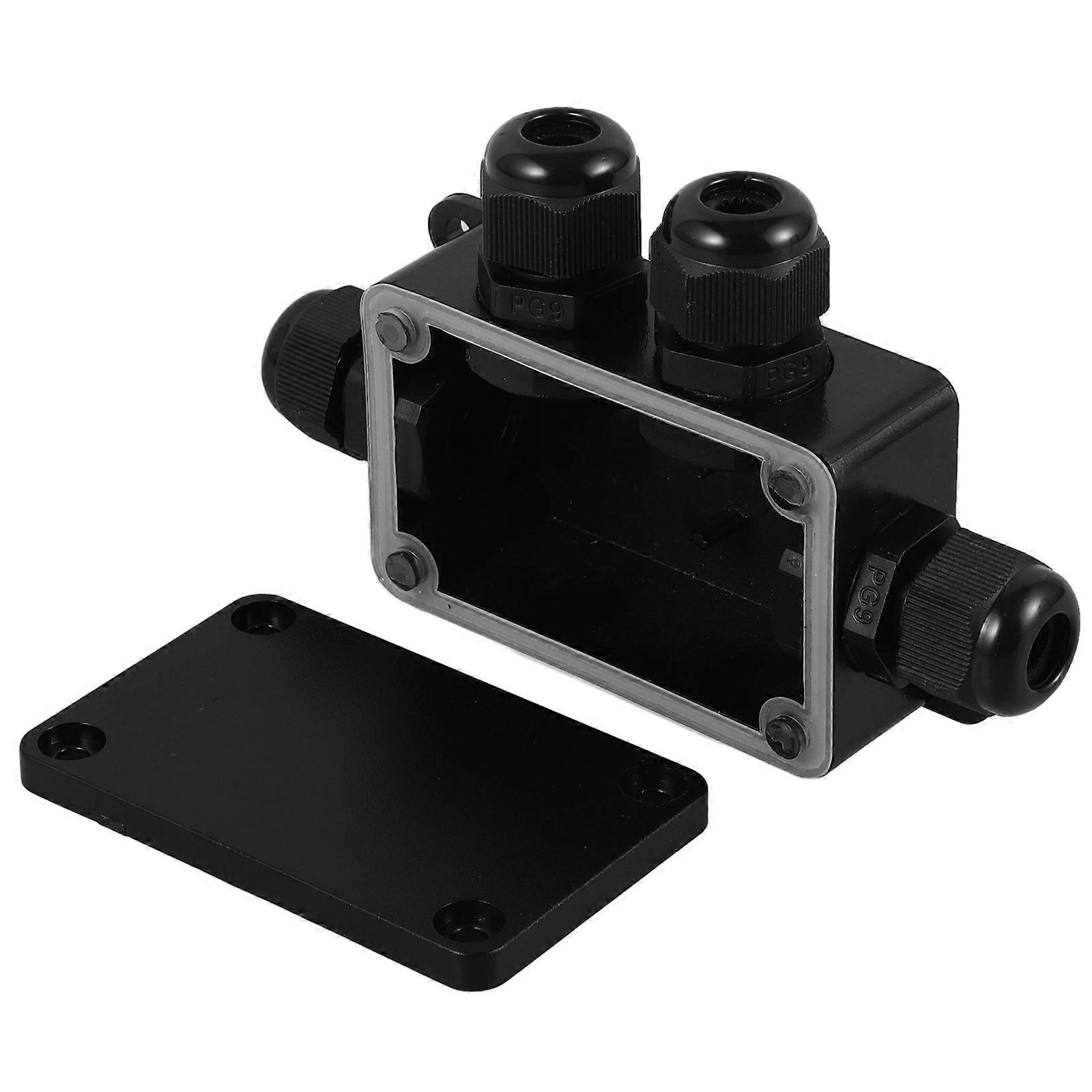 Black Waterproof Junction Box Plastic for Outdoor Electrical Use