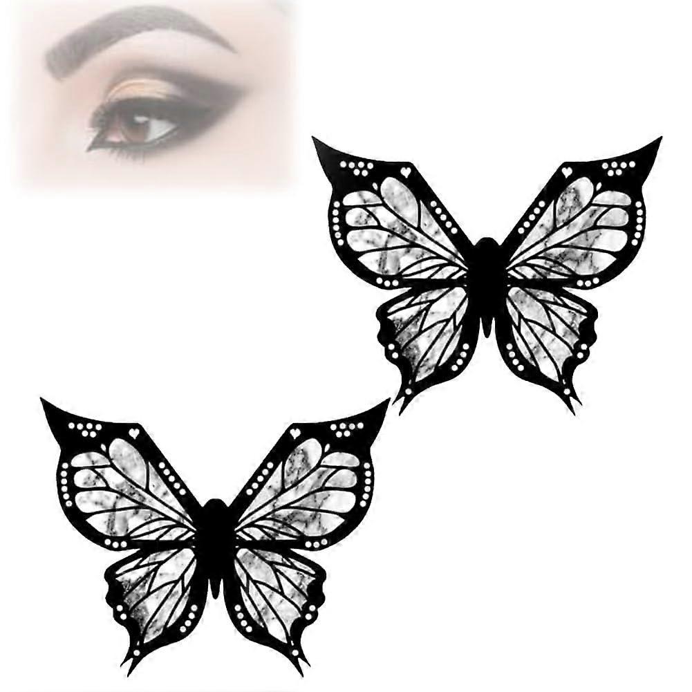 Butterfly Winged Eyeliner Stamp Set with Two Wing Styles and Reusable Eyeliner Stencil Tool
