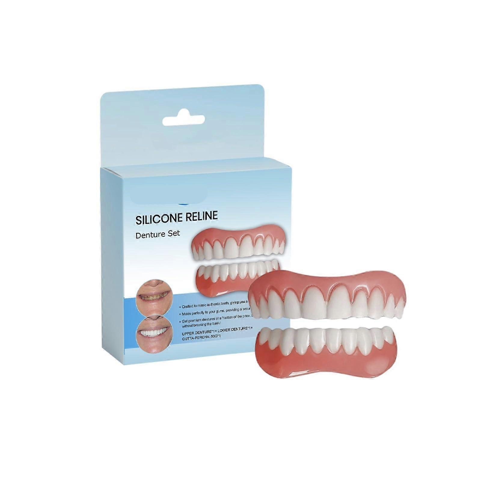 Denture  Kit with GapFilling Design for Missing Teeth and Temporary Tooth Replacement 2PC