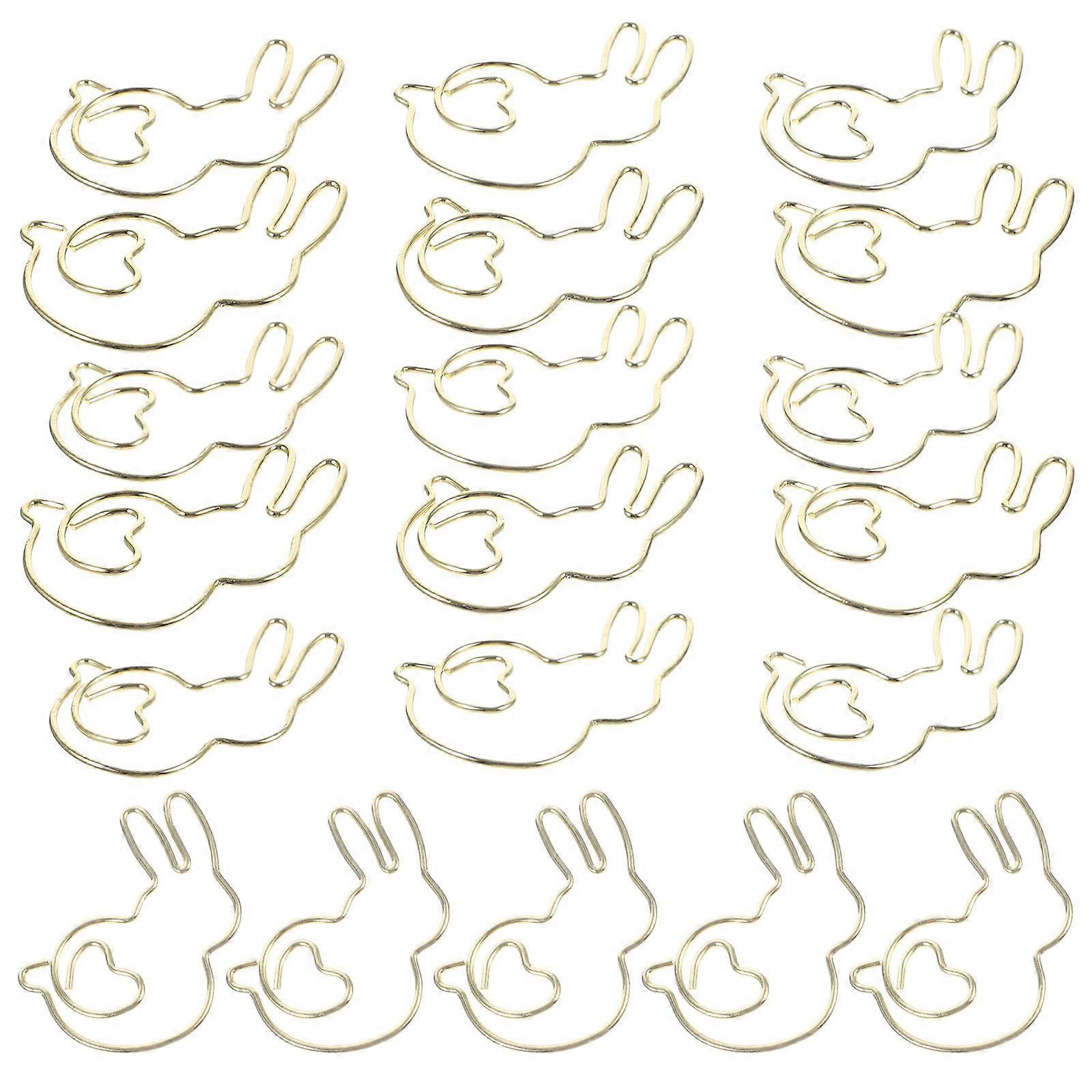 Cute Rabbit Shaped Paper Clips Practical Paper Clips for Document Fixing