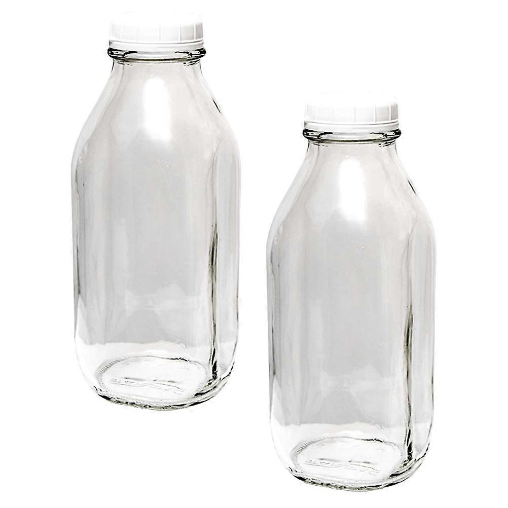 Beverage Containers Thickened Strong Juice Bottles Portable Milk Bottle 2Pack