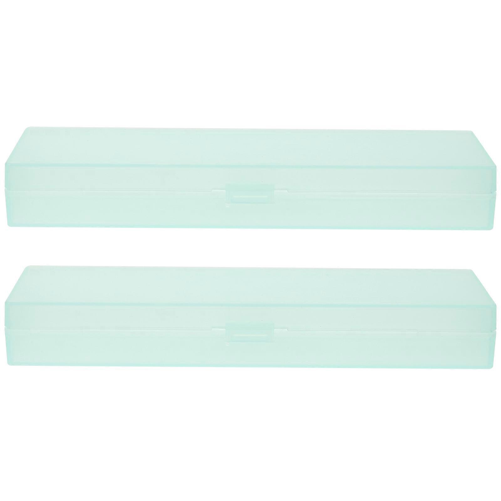 Storage Pouch Plastic Box for Storage Use 6Pcs Clear Pencil Cases Green