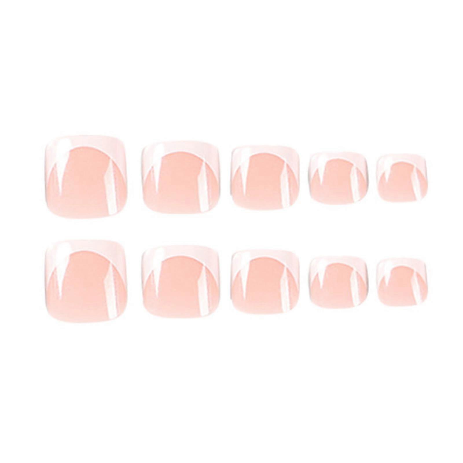 French Press On Toe Nails Oval False Nail Tips Quick Apply Reusable Paintable for Pedicure