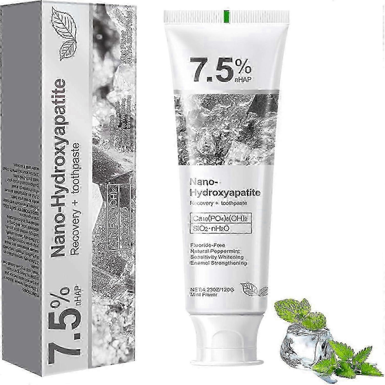 Hydroxyapatite Toothpaste for Advanced Enamel Protection, Gentle and Effective Formula, Fluoride-Free Toothpaste for Sensitive Teeth