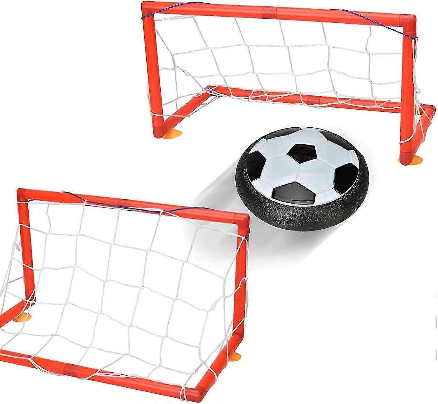 Um conjunto de Hover Ball com luzes LED e dois gols