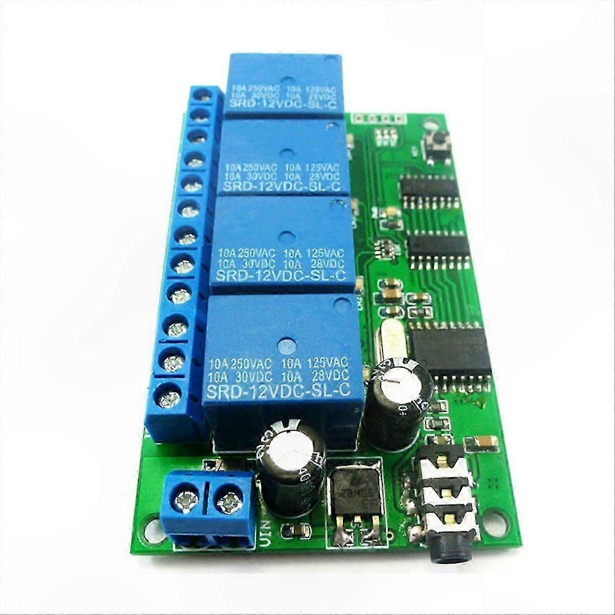 4-Channel Relay Module with DTMF Decoder for Remote Control and PLC Applications, 12V DC