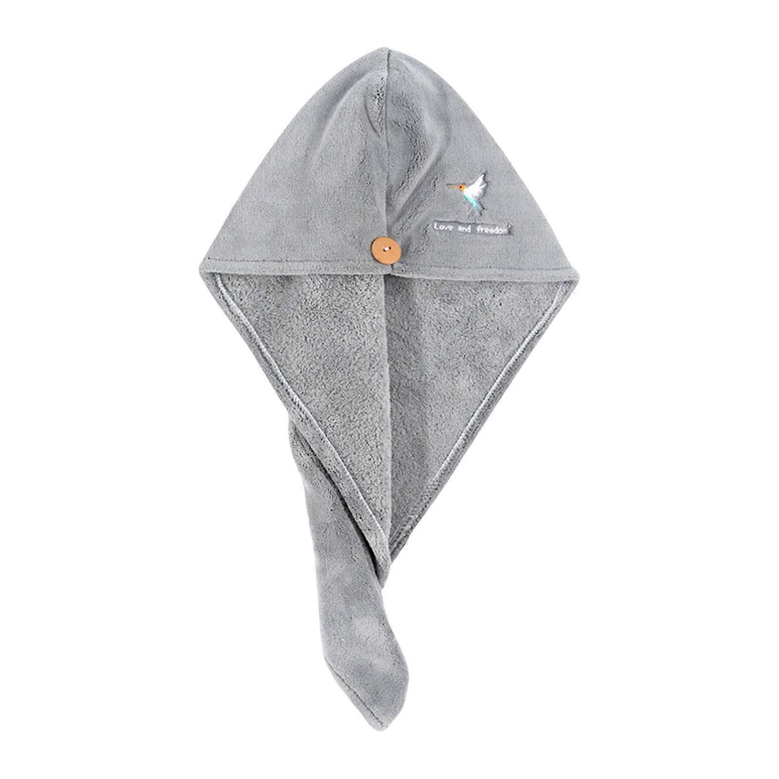 Quick Dry Hair Towel with Button Loop, Super Absorbent Microfiber Wrap for Women 66x26cm