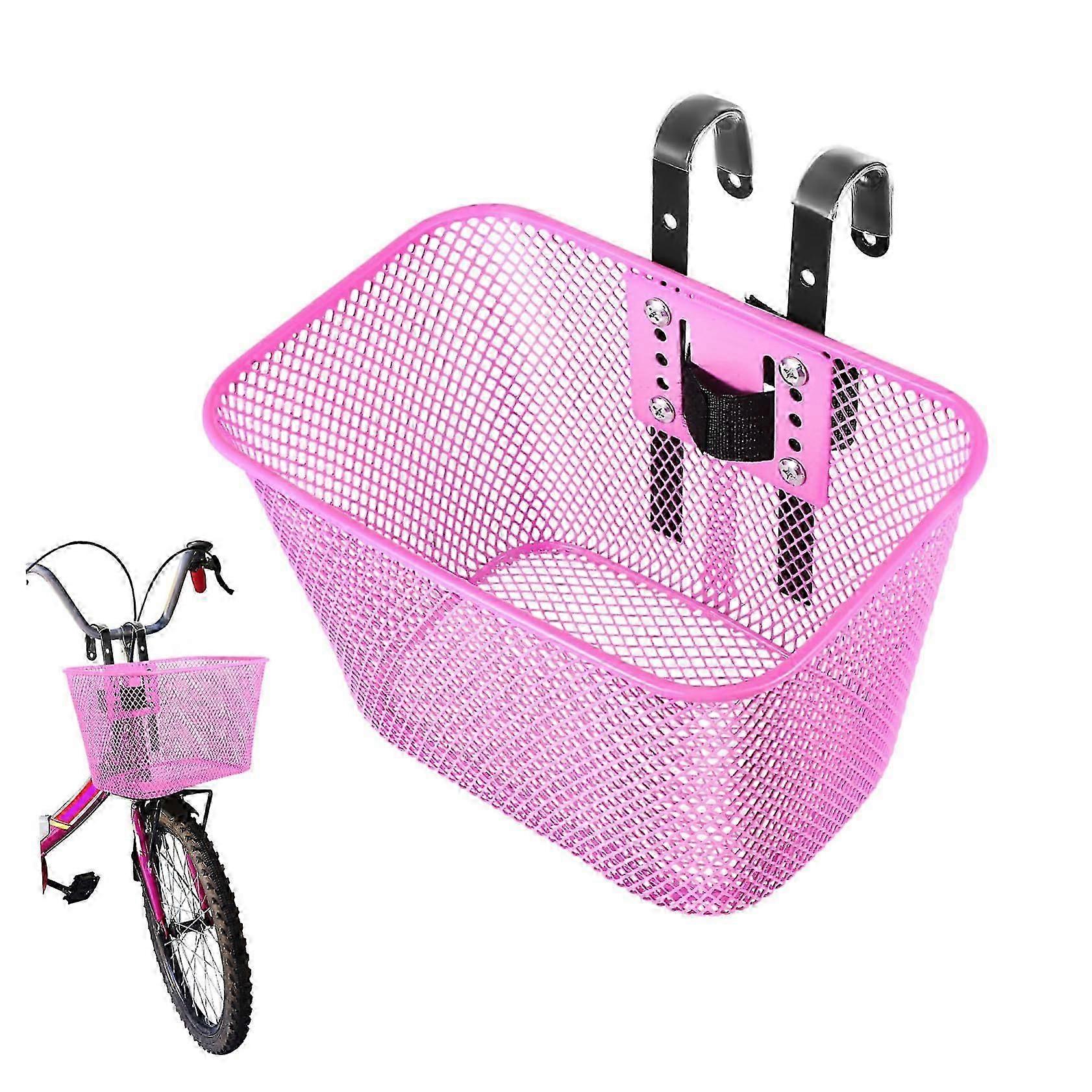 Quickrelease Front Bike Basket Iron Square Mesh Handlebar Storage For Women Includes Fixing Strap