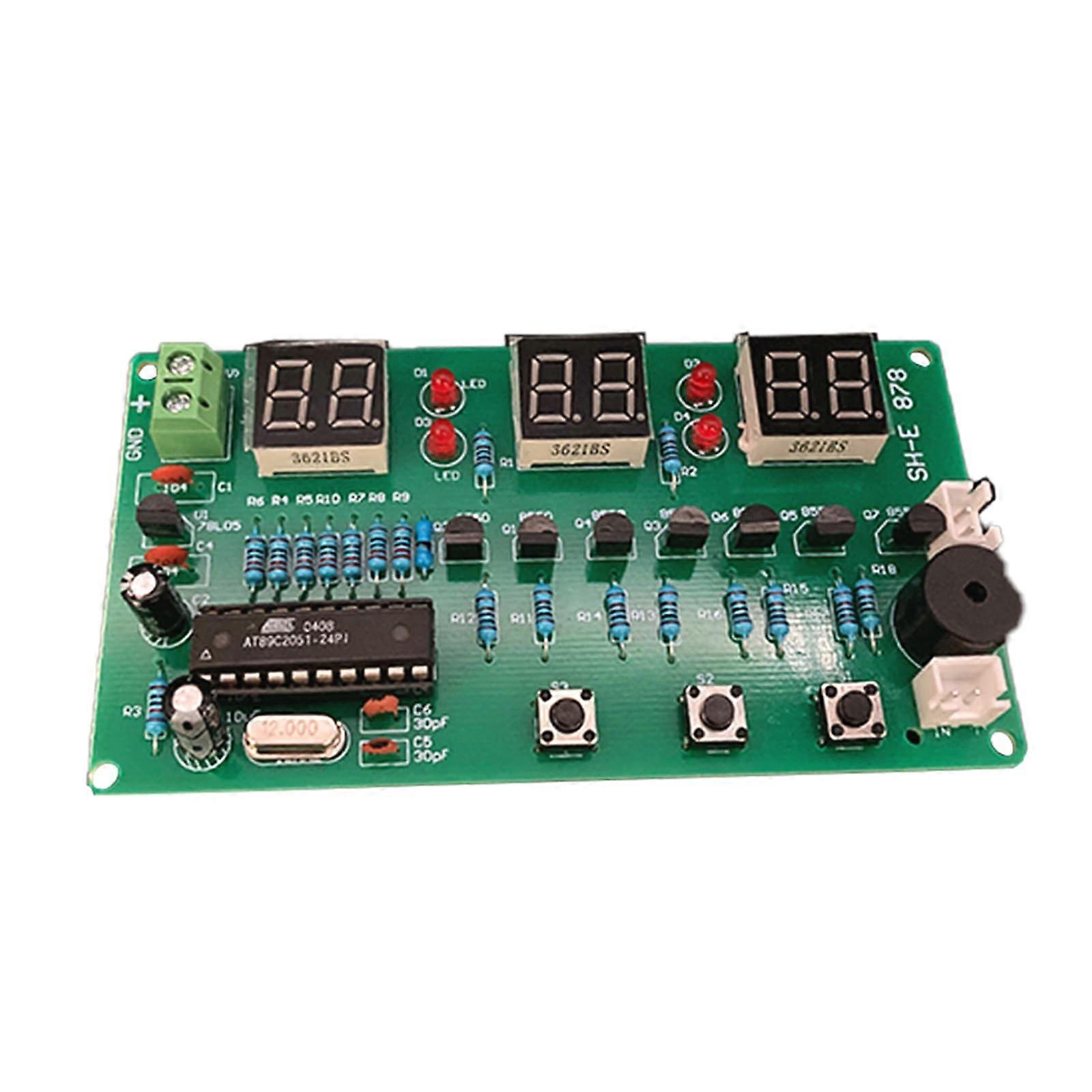 AT89C2051 Digital Clock Kit with  Brightness 6 Digit LED Display DIY Electronic Module DC5V12V