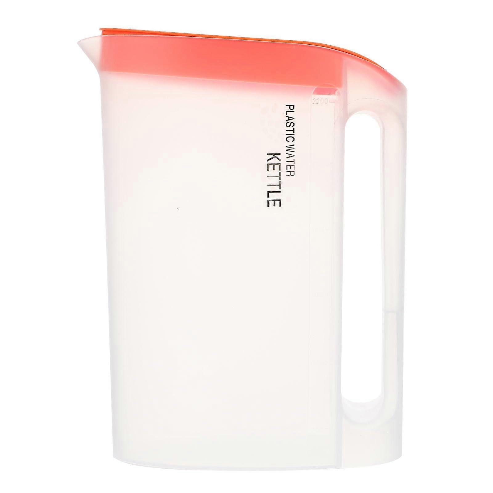 Large Capacity 2.2L Clear Plastic Water Pitcher with Secure Lid for Home and Office Cold Drinks