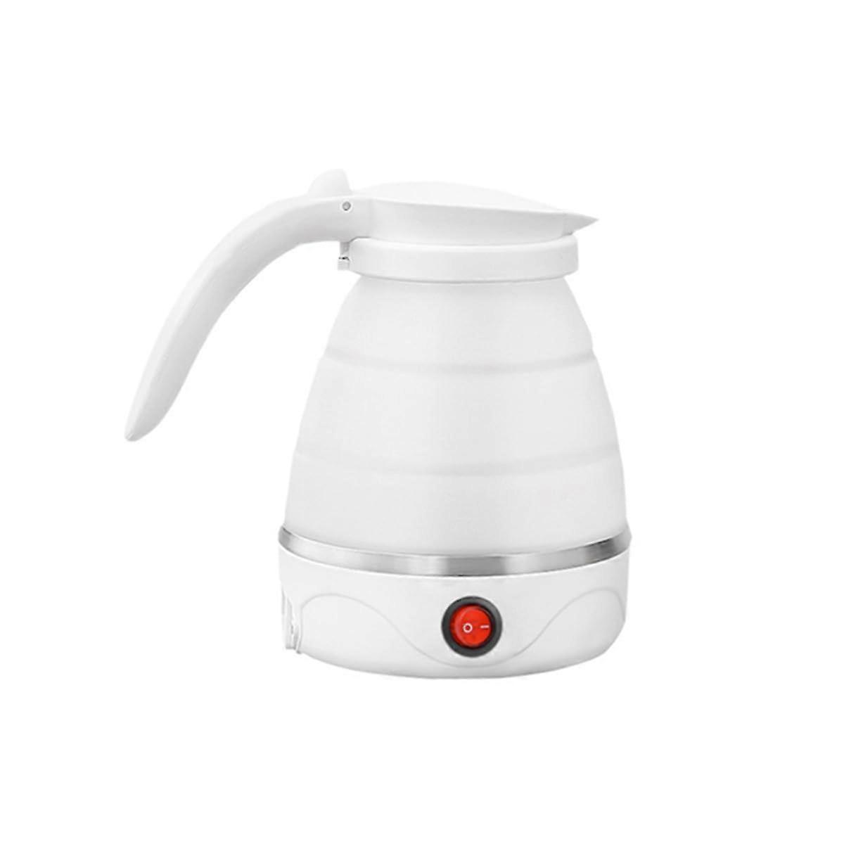 Travel Electric Kettle 600ml Foldable Silicone Fast Boiling Auto ShutOff Compact Design White