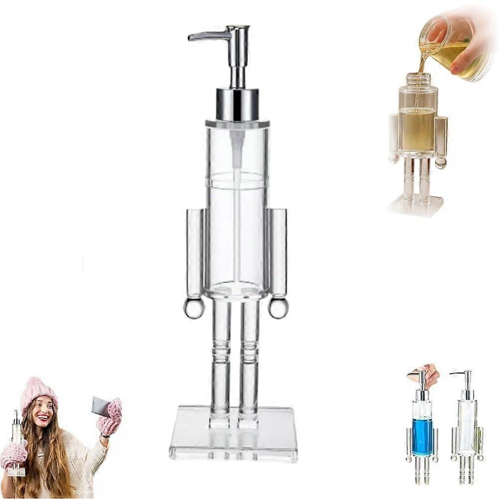 Christmas Soap Dispenser with Festive Nutcracker Design, Clear Acrylic Pump for Bathroom or Kitchen Ref: 4690