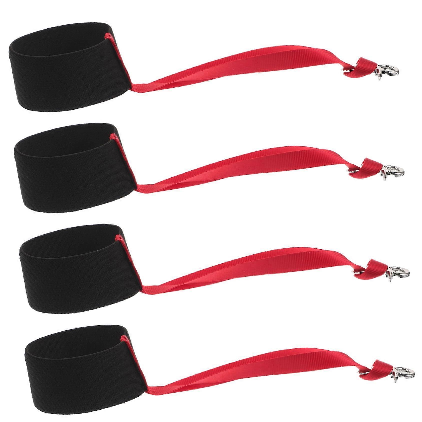4pcs Adjustable Elastic Ski Glove Wrist Strap Leash with Metal Button for Secure Glove Attachment