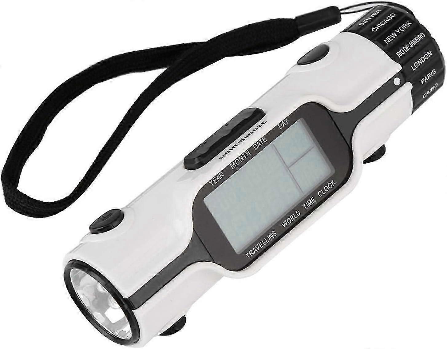 Torch Alarm Clock with LED Flashlight and World Time