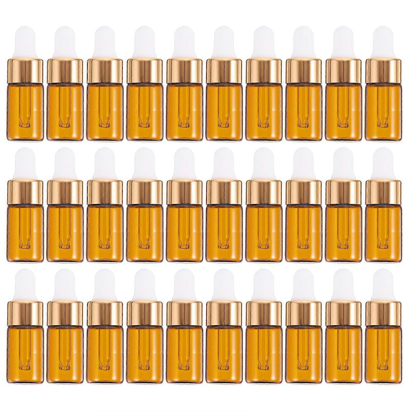 30pcs 3ml tragbare Glastropfflasche Mini Ätherisches Öl Tropfflasche