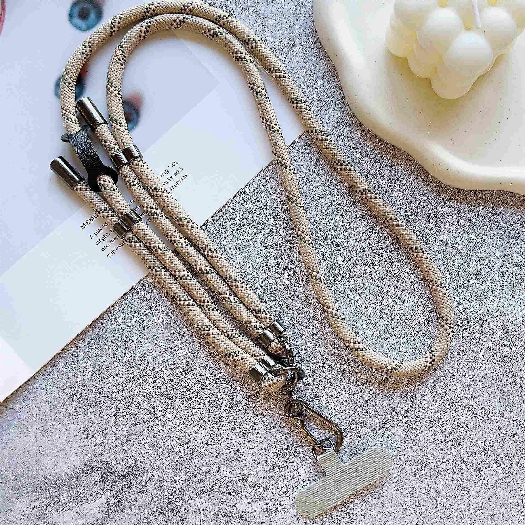 8mm Thick Adjustable Phone Lanyard Twill Pattern Neck Strap with Tether Tab, Total Length: 140cm