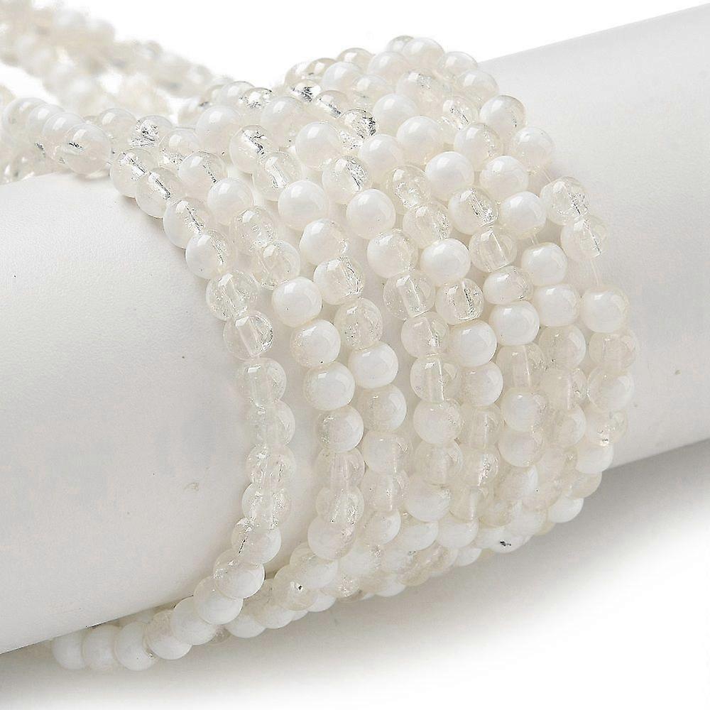 Glass Beads Rondelle Clear 4.5mm Hole: 0.7mm