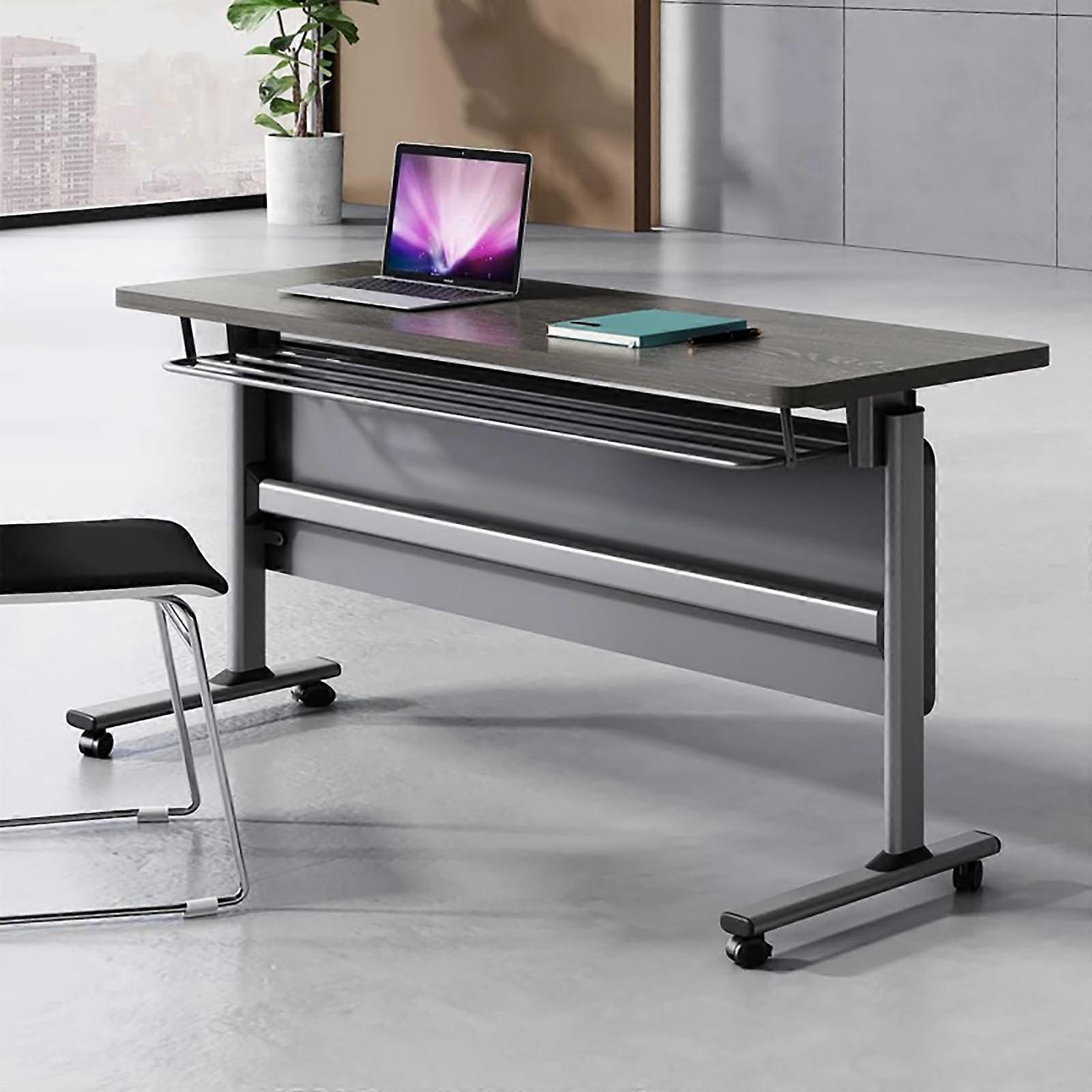 Folding Conference Table with Wheels, Rectangular Modular Training Desk for Office and Classroom, 120x75x60cm