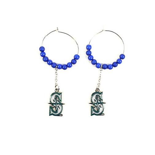 Seattle Mariners MLB Multi Bead Hoop Earrings