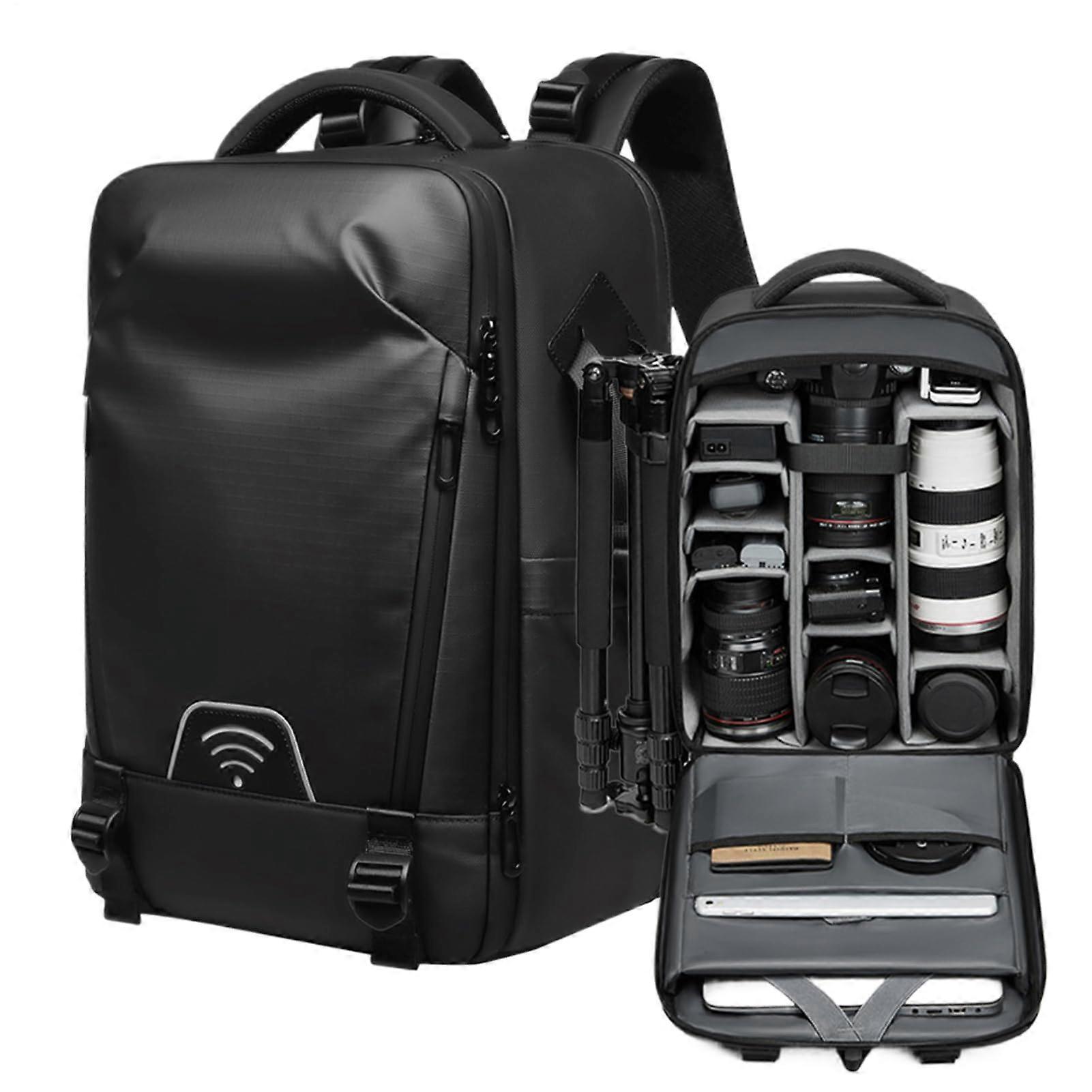Waterproof DSLR Camera Backpack with Laptop Compartment, Shockproof Lens Holder, AntiTheft Design