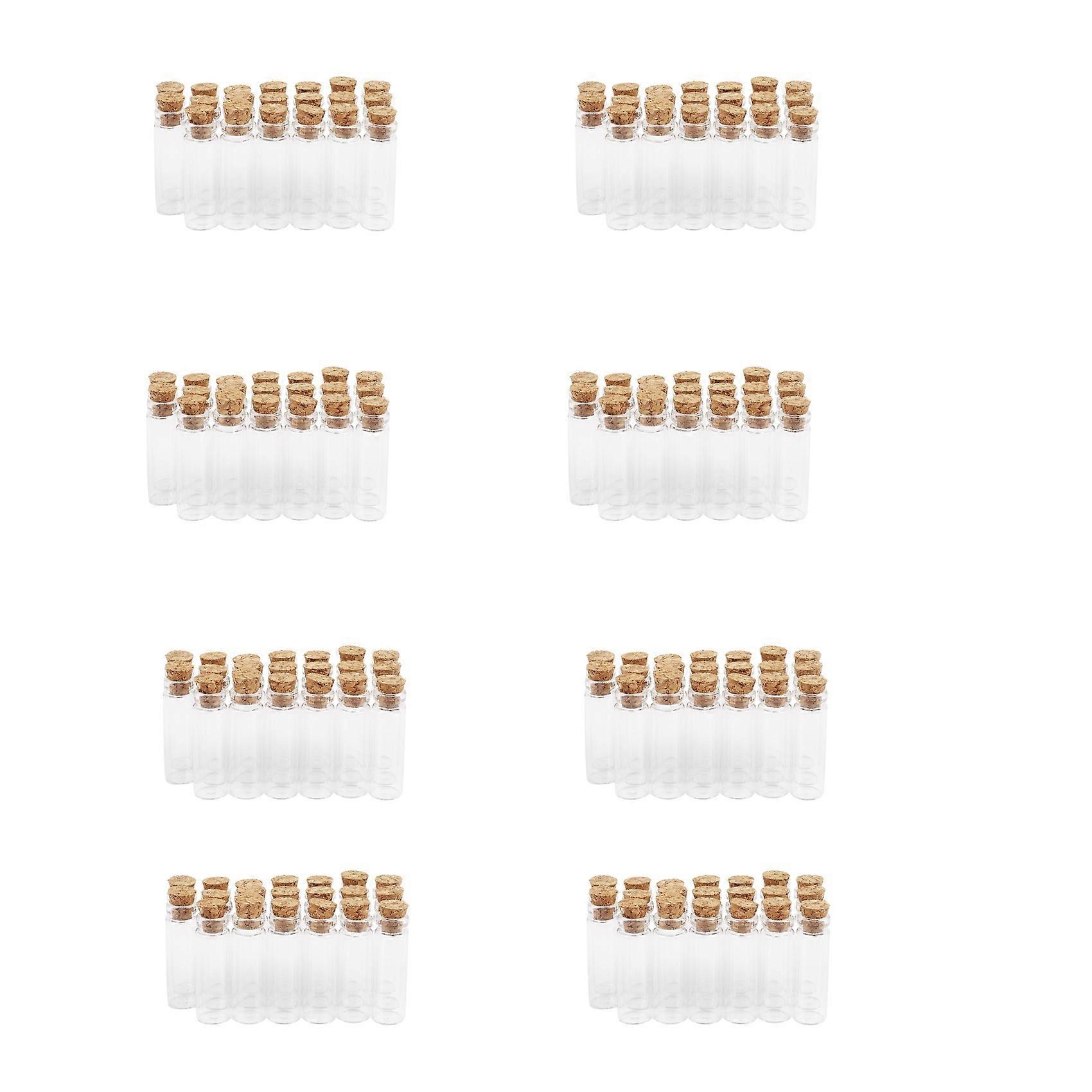 160Pcs 11X32mm Tiny Mini Empty Clear Cork Glass Bottles Vials 2Ml