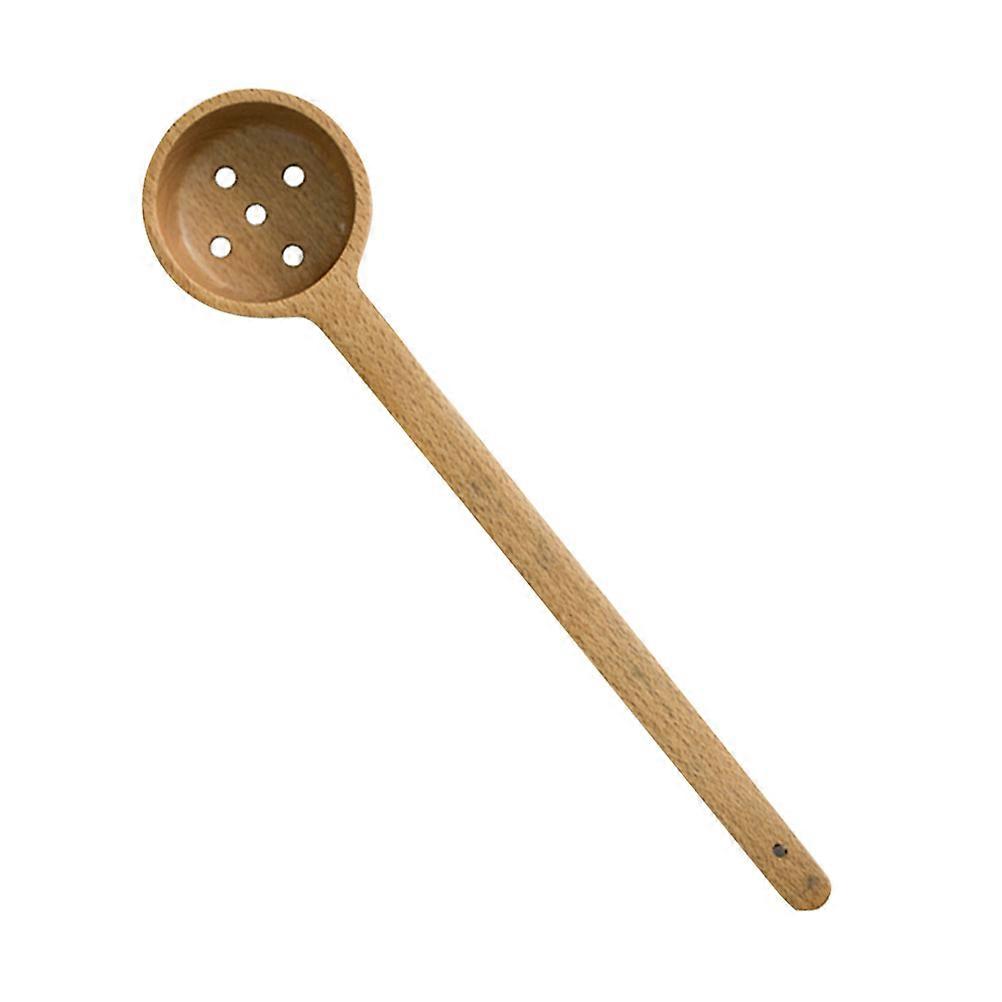 Wooden Slotted Spoon for Kitchen Use Serving Spoon Long Handle Colander