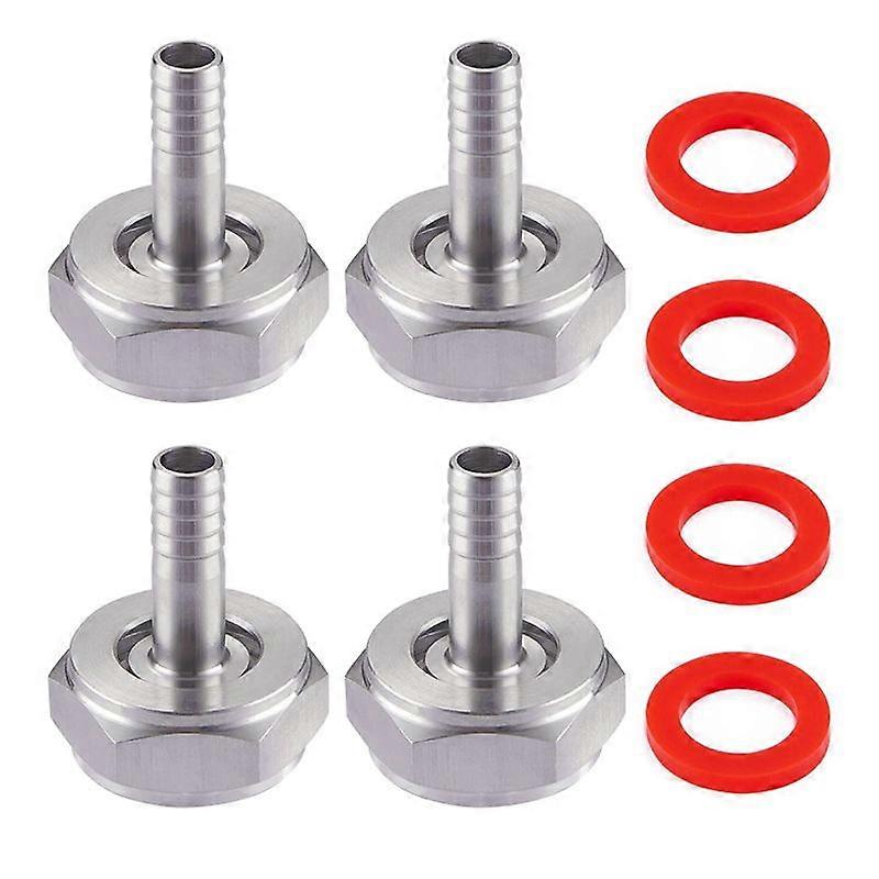 4PCS Stainless Steel Beer Keg Coupler Fitting,Beer Line Connector Kit