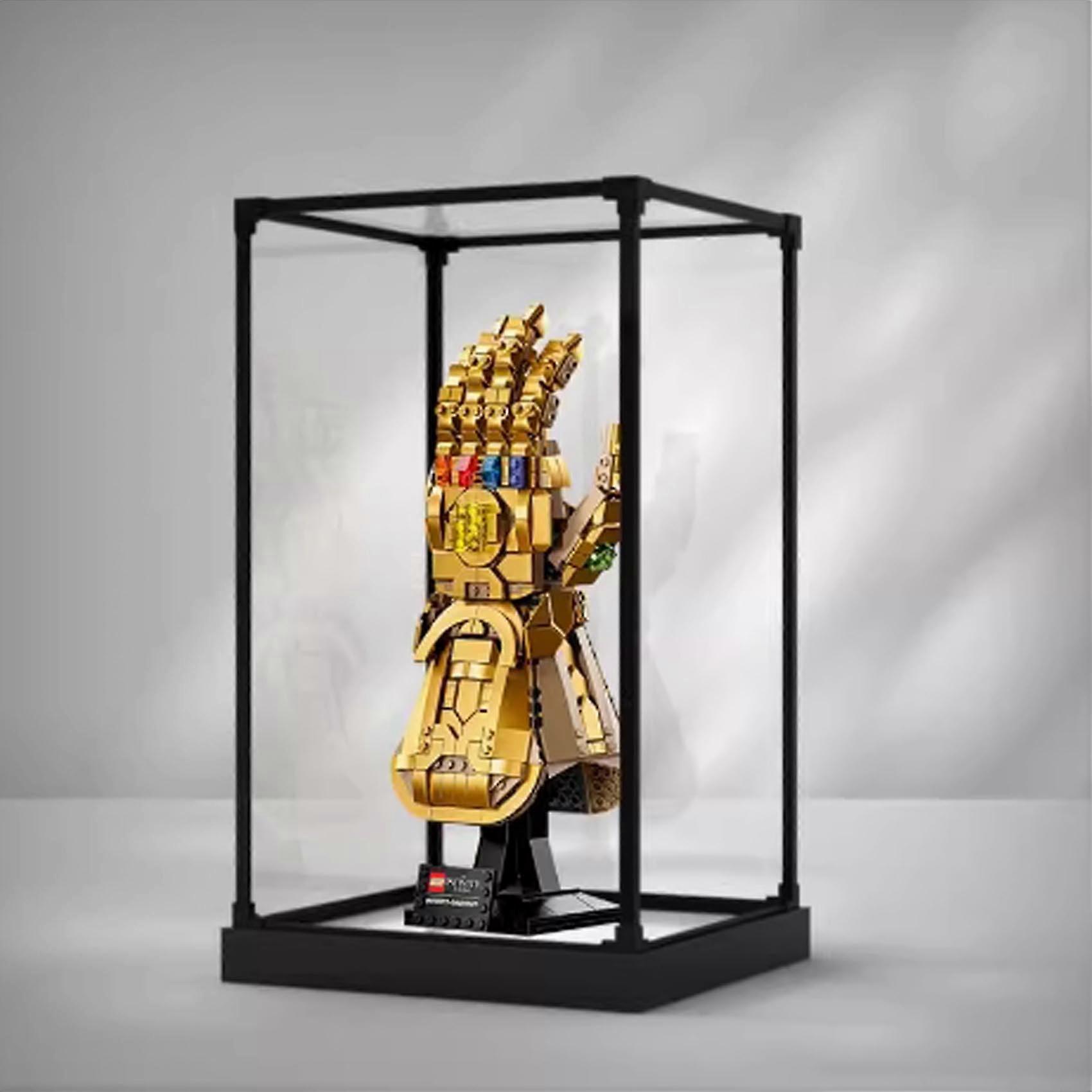Acrylic Display Case for  76191 Infinity Gauntlet, Dustproof Clear Box with White Base