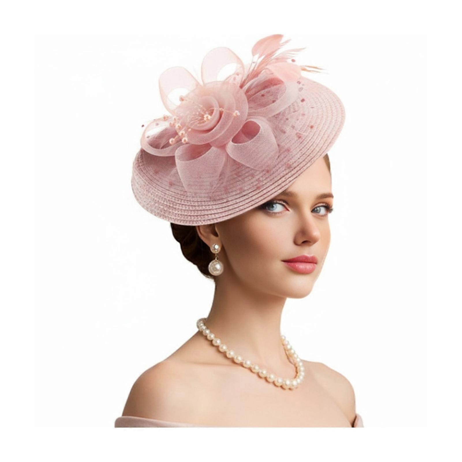 Chapeau bibi printanier pour femme - avec motif floral - pour une fête