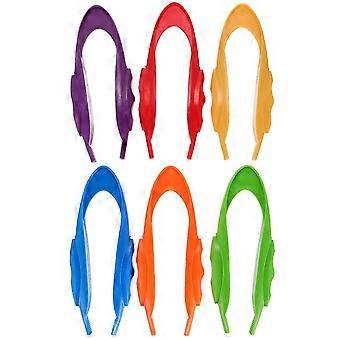 Regenboogpincet voor kleuters, plastic kinderpincet voor experimenten, 6 stuks