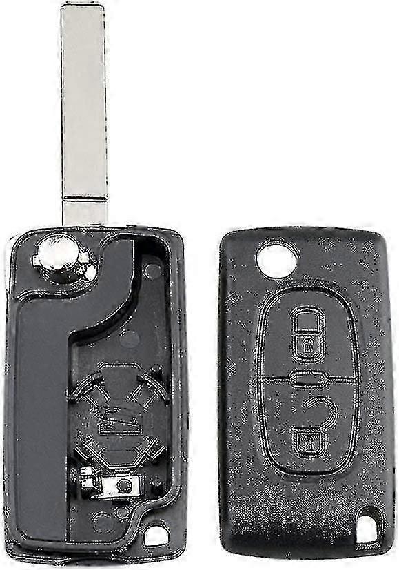 Compatible for Citroen C3 2 Button Replacement Key Shell CE0536 VA2 Black