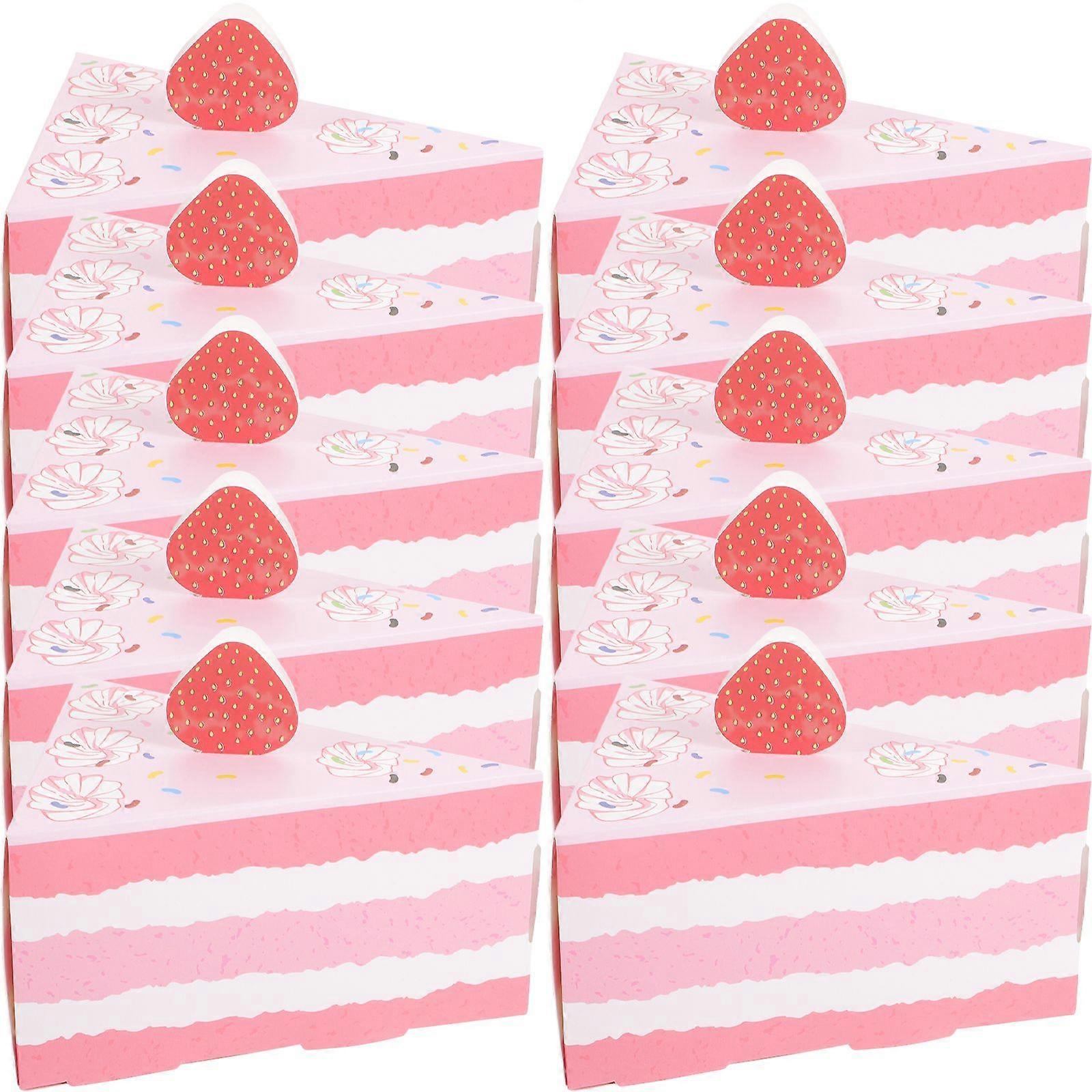 10pcs Pastry Cookie Biscuits Boxes Triangular Cake Shape Candy Packing Boxes