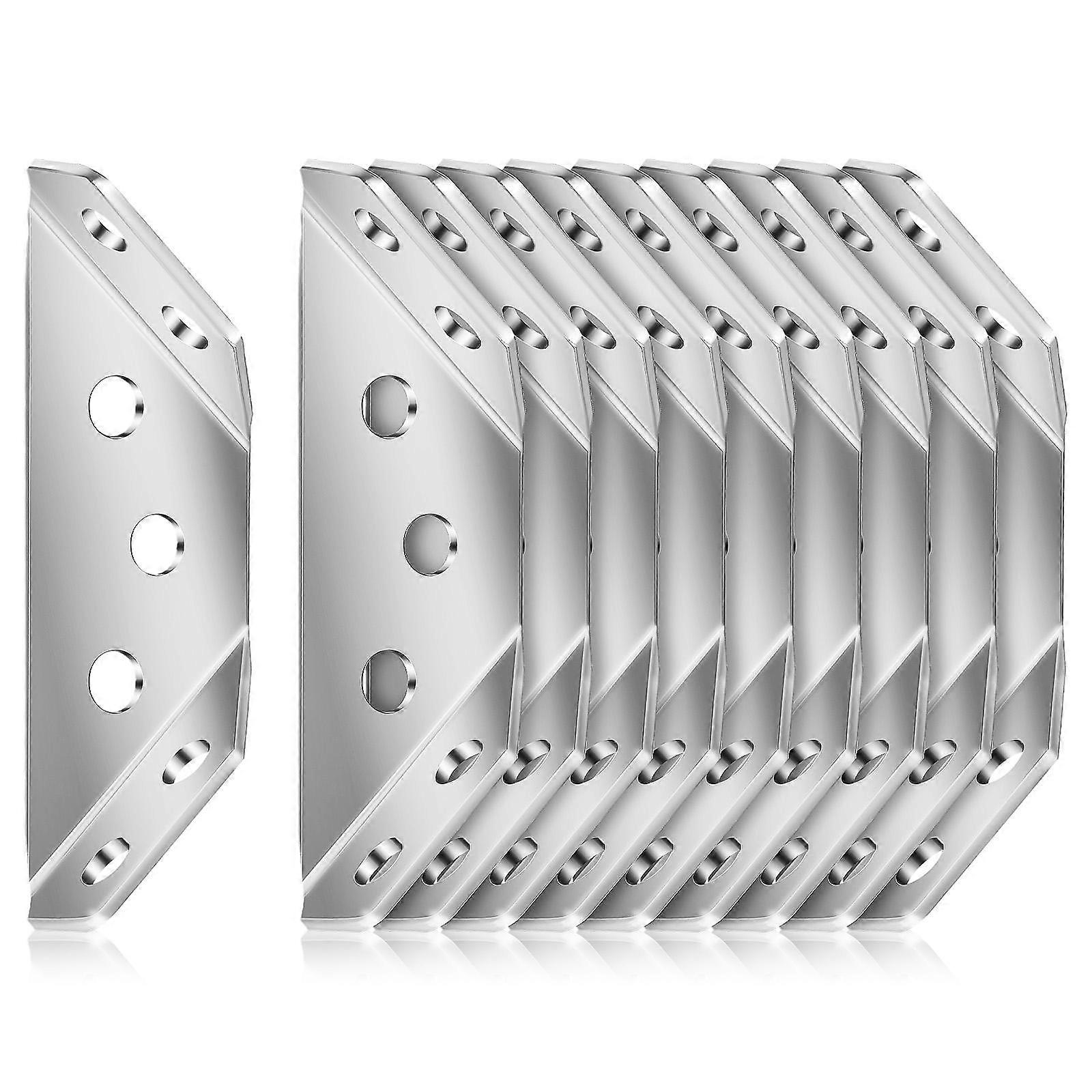 Furniture Corner Brace Stainless Steel Brackets with Support Function 10Pcs