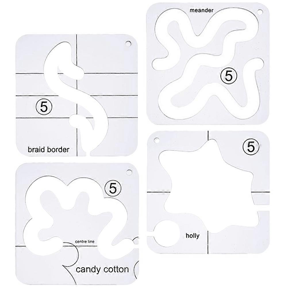 Transparent Sewing Templates Quilting Template for Measuring Use 4Pcs Patchwork