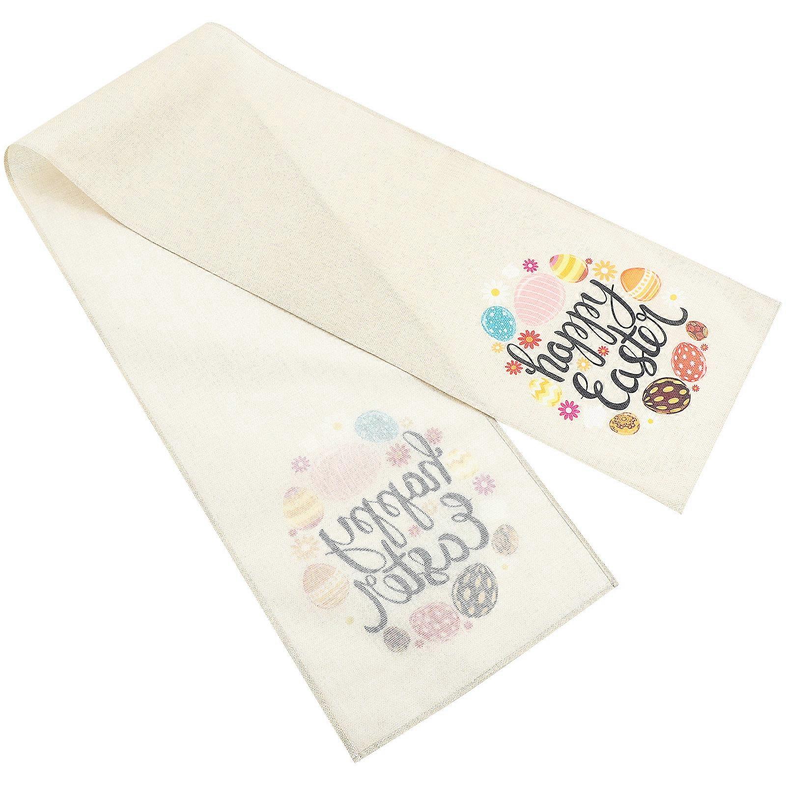 Holiday Table Runner Linen Material for Easter Party Decoration 4Pcs