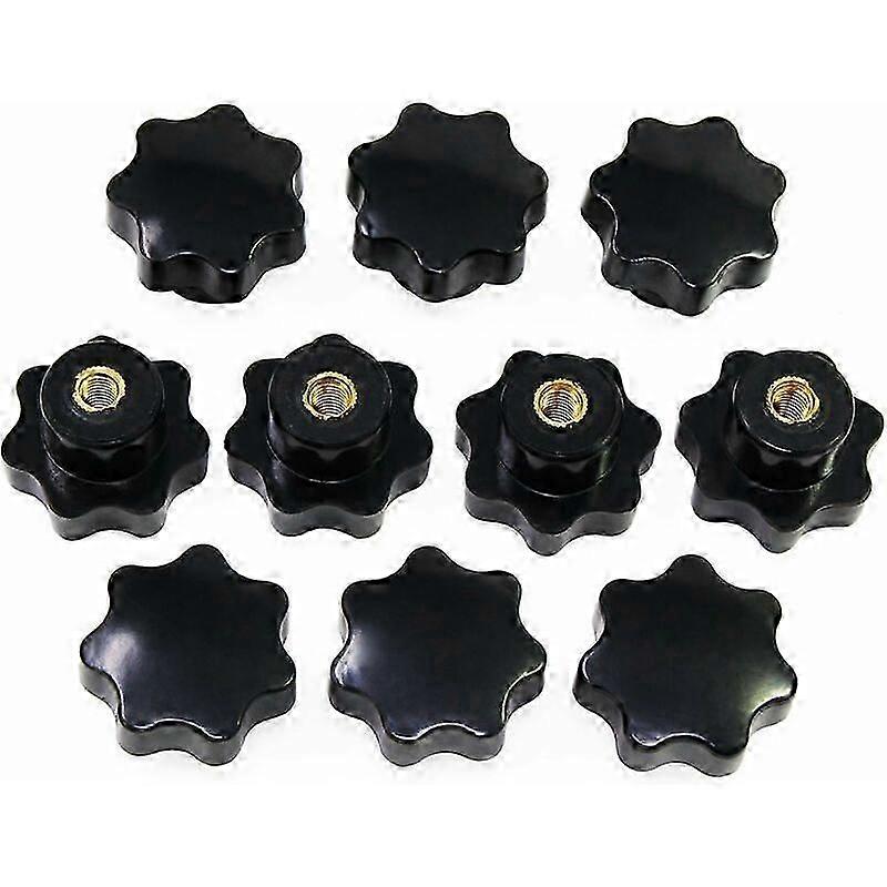 M6 Star-shaped knobs, knurled knob with female thread, black plastic handle, tightening knobs compatible with mechanical equipment