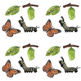 4X Simulatie Levenscyclus Figuurtje van de Groeicyclus van een Monarchvlinder Insect Dieren Educatief Biologisch Speelgoed