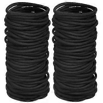 200 Pcs Black Elastics Hair Ties Small Bulk Hair Ties Hair Bands (4mm)