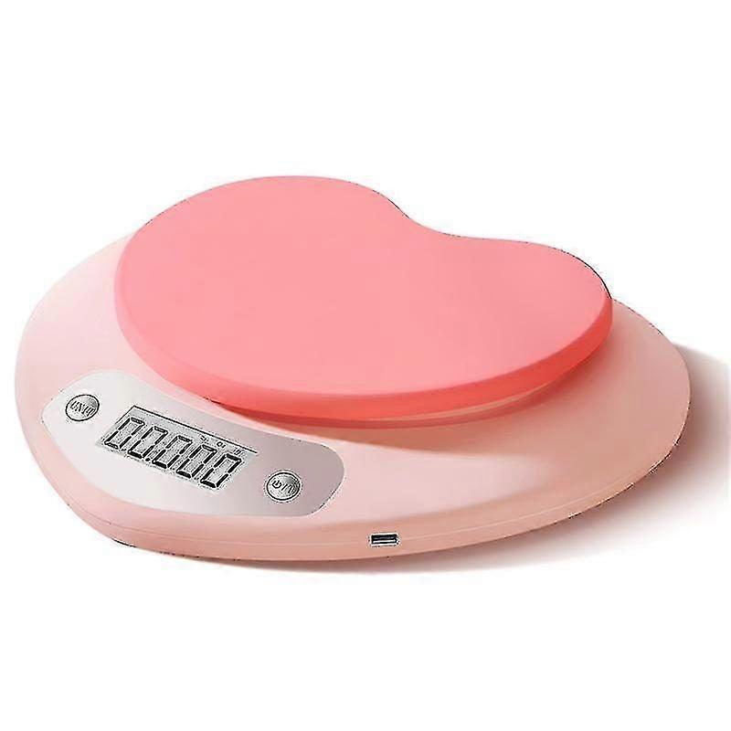 Heart-Shaped Digital Kitchen Scale - Accurate 0.1g Precision, Stylish Design, Easy Read LCD, Multi-Unit Conversion